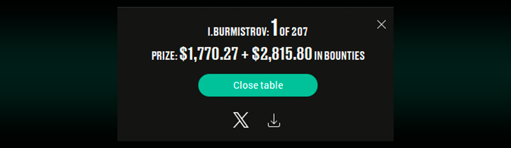 Ваня burmistrov занёс турнир ещё и на PokerStars — $4.586