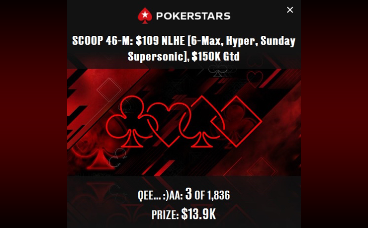 Третье место в турнире на PokerStars принесло доценту Гере Qeee выигрыш в размере $13.9К