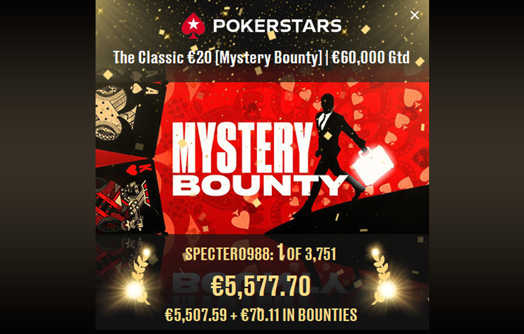 В турнире на PokerStars Валерий Specter93 выиграл $5,5к
