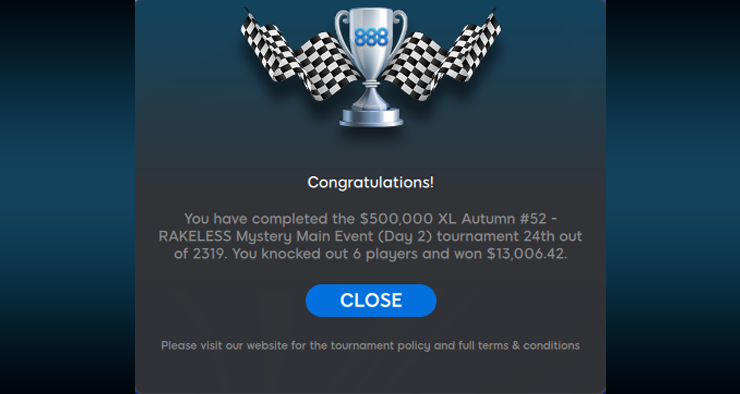 Коля king23 – $13к на 888poker