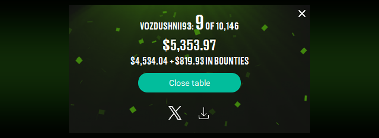 Студент ​​Юрий vozdushnii - $5к на PokerStars.