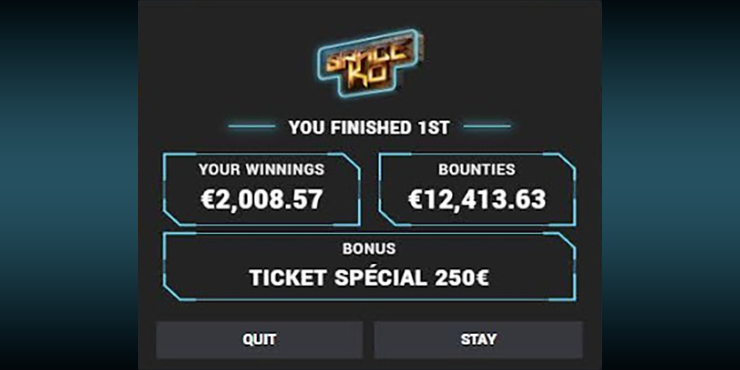 Студент Артем abatian получил €14,4к за первое место в турнире Space KO на Winamax.